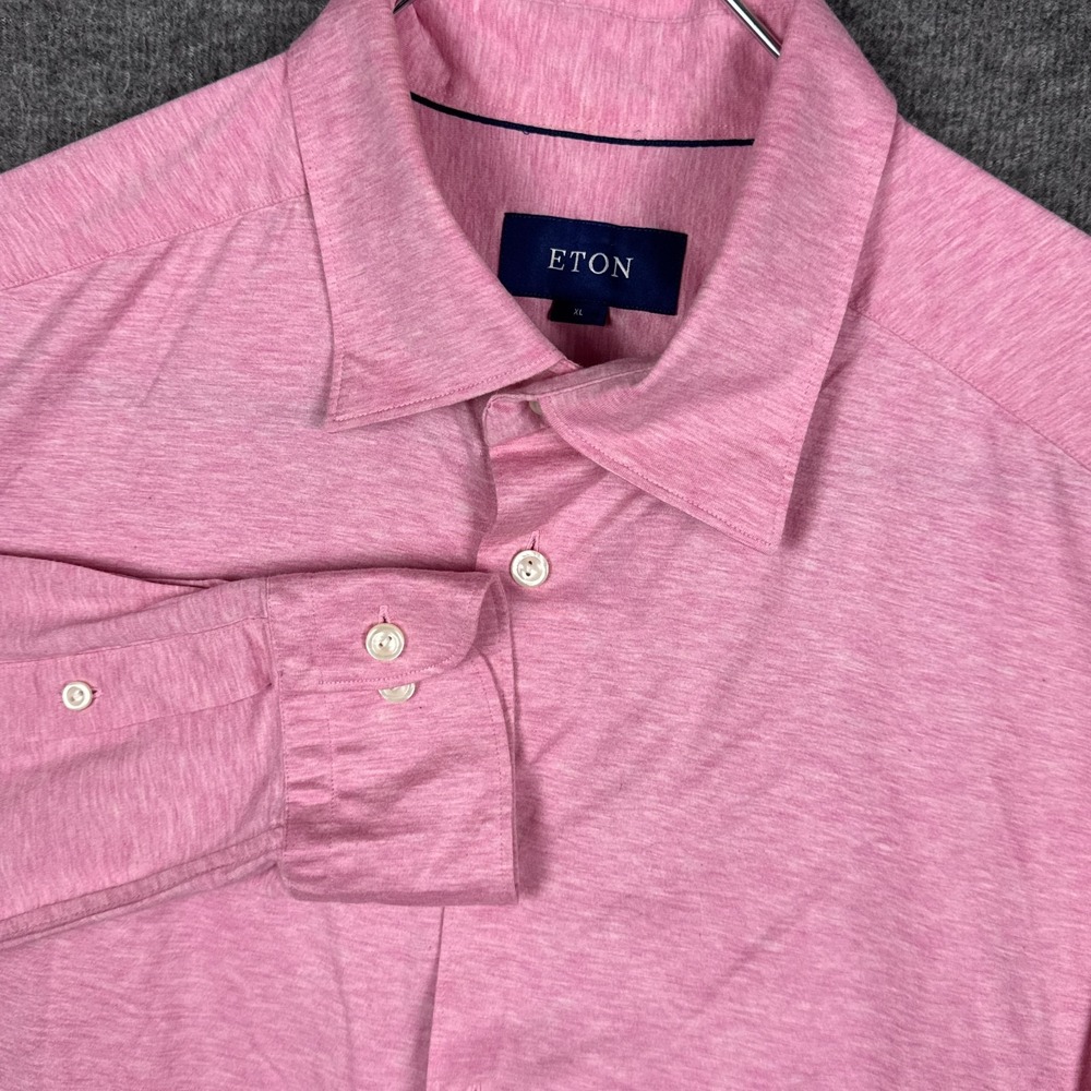Eton Shirt Mens XL Heather Pink Long Sleeve Button Dress Casual Cotton
